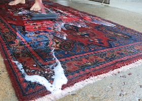 rug being cleaned