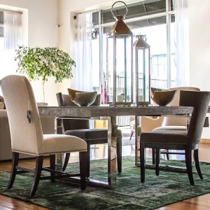 mismatching dining chair to blend