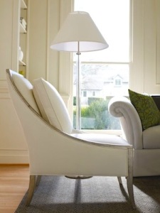 floor lamp tying in well with the living room decor